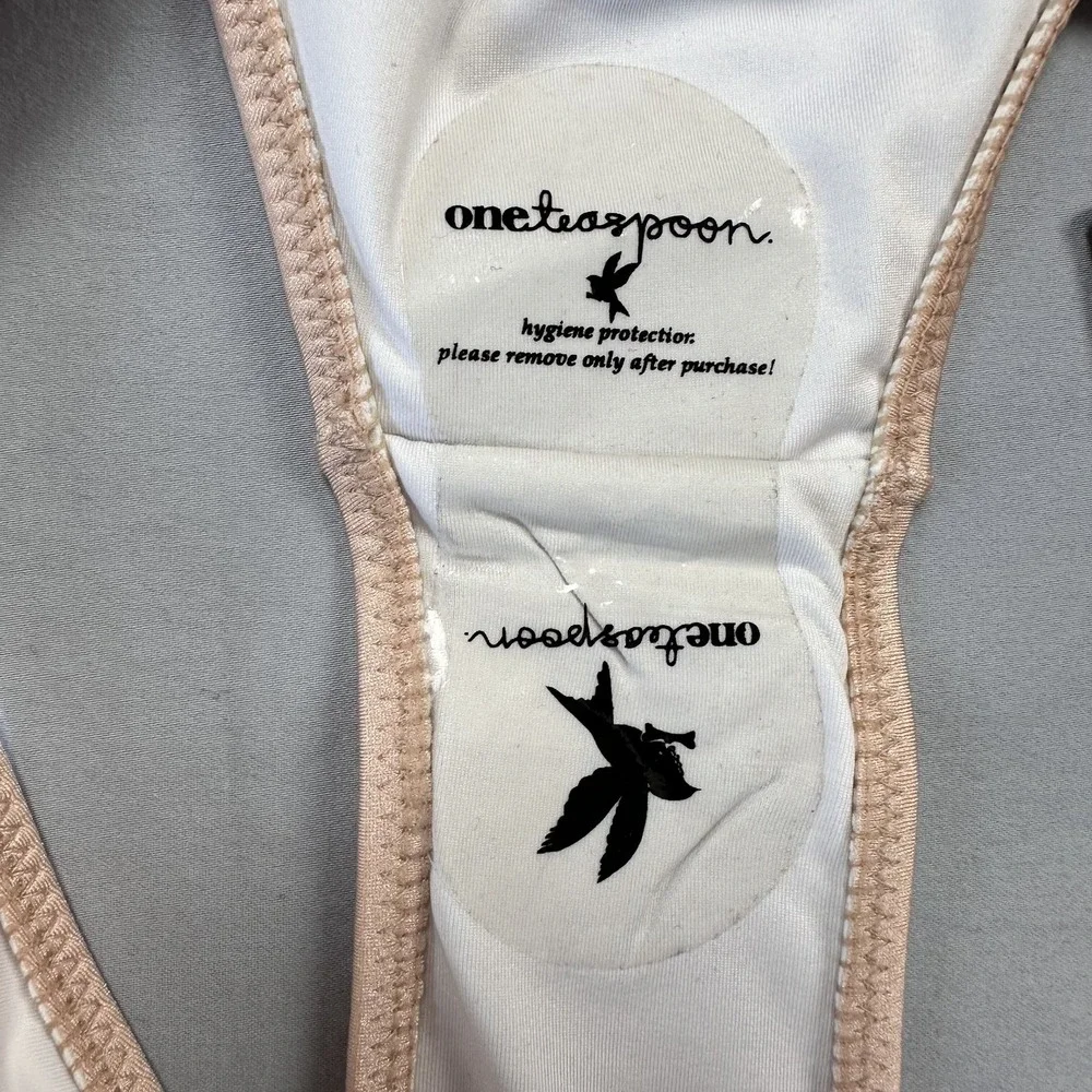 OneTeaspoon Bikini Swimsuit Womens 10 Nude One Shoulder High Waist Two Piece New